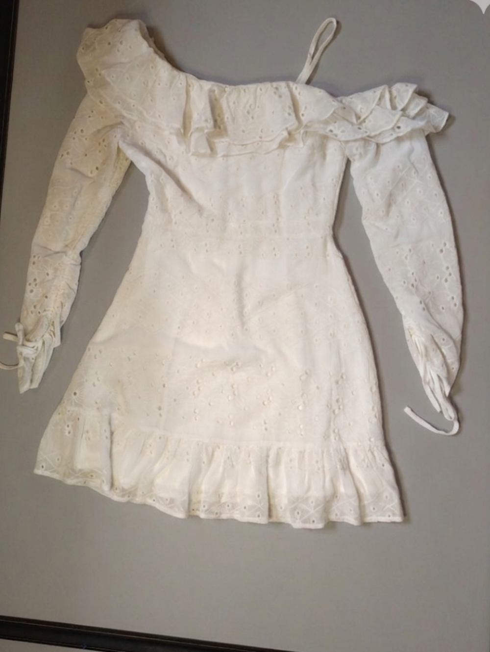 Astr The Label White Off Shoulder Mini Dress Graduation Wedding‎ Engagement
